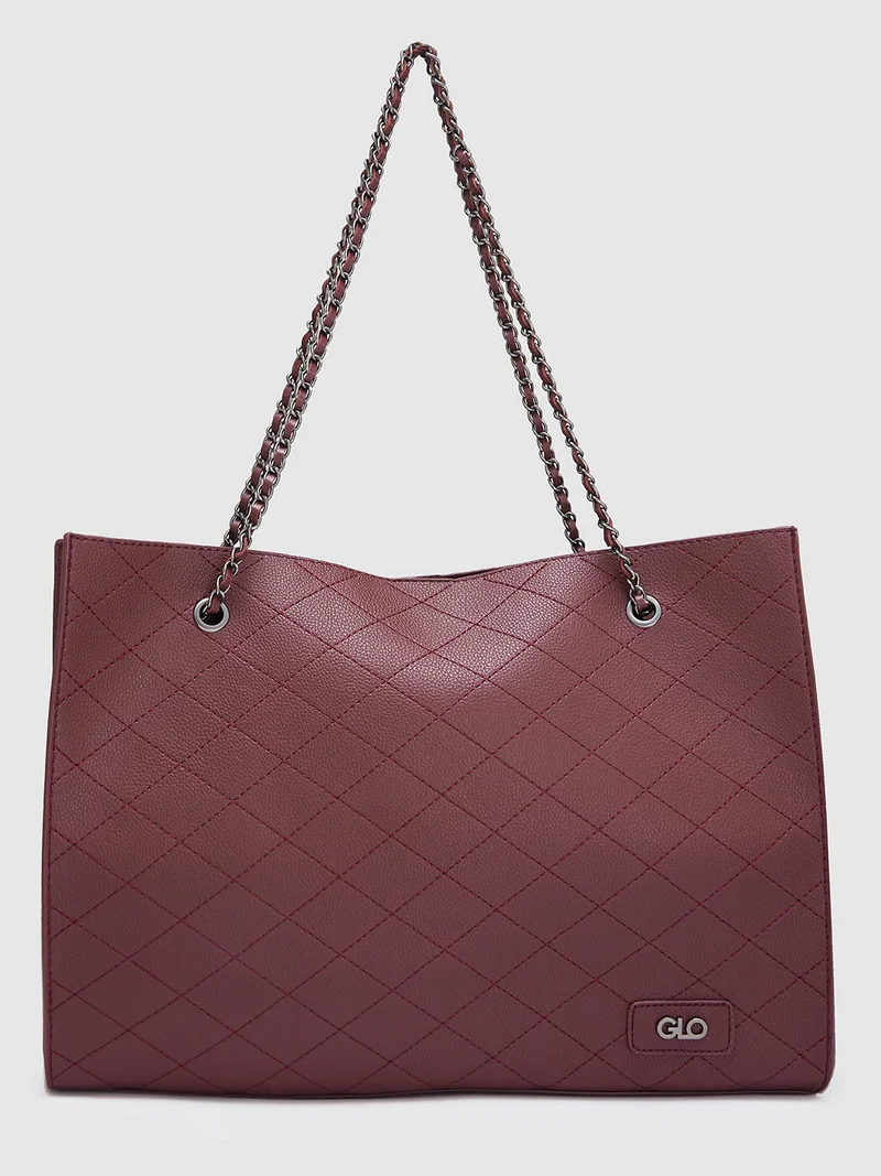 globus Globus Women Maroon Textured Casual Tote Bag